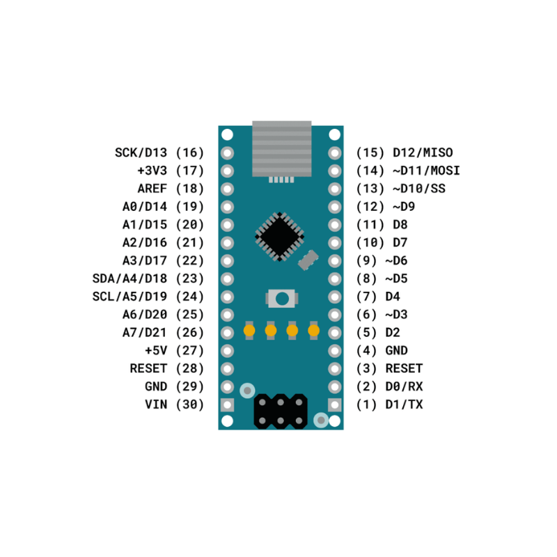 Arduino Nano Klon CH340 + USB Kablo Hediyeli
