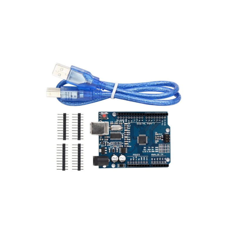 Arduino Uno R3 Klon - USB Kablo ve 40 Pin Header Hediyeli