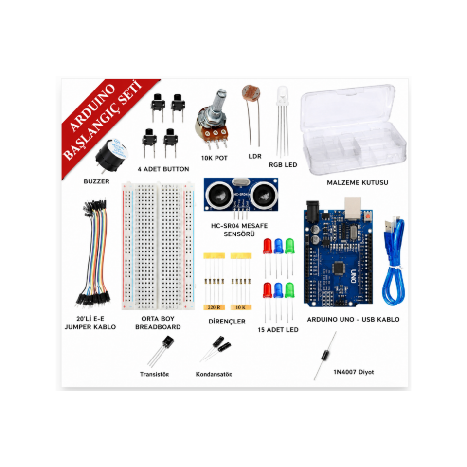 Arduino Uno Ekonomik Başlangıç Seti