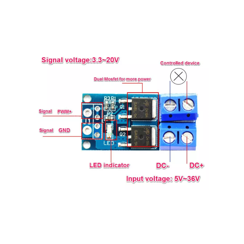 15 Amper 400 Watt MOSFET Anahtarlama Kartı