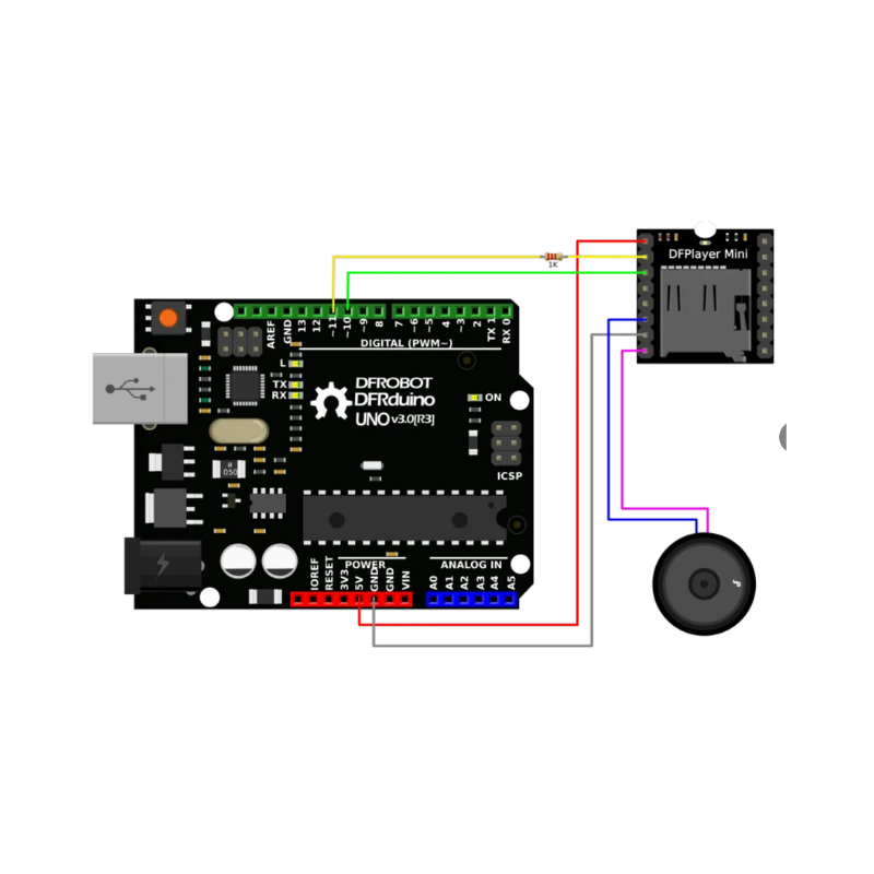 Mini MP3 Çalar Ses Modülü DF Player