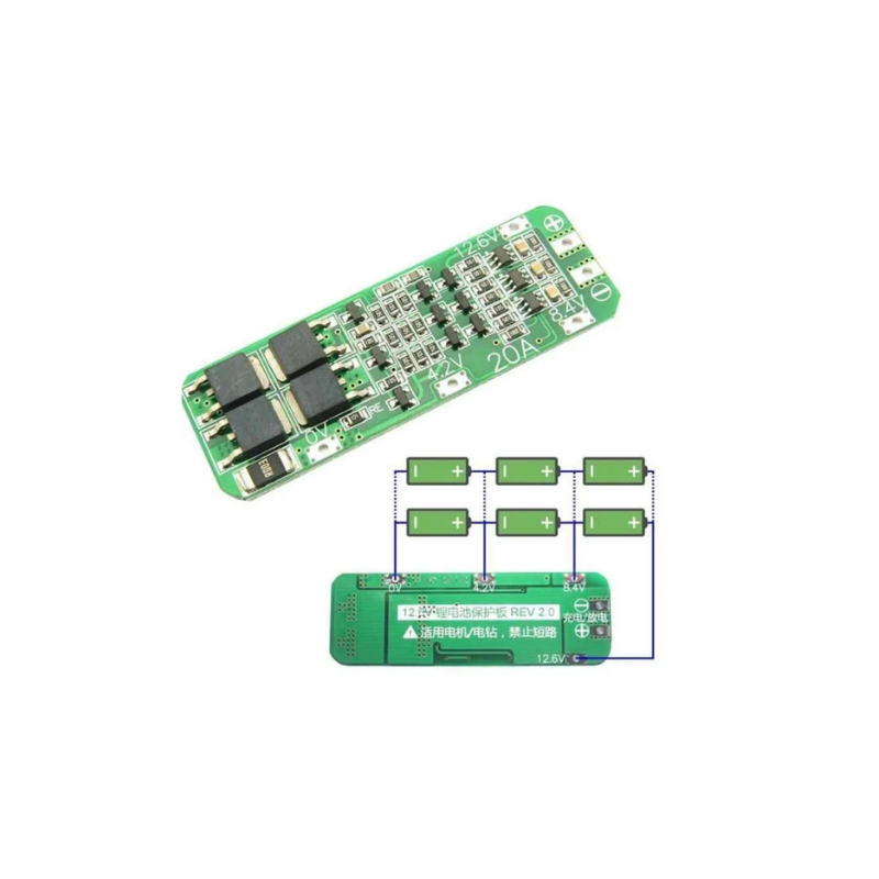 3S 20A BMS LiPo Pil Balans Devre Modülü