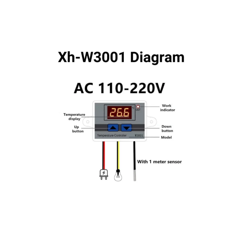 XH-W3001 220V AC Dijital Termostat