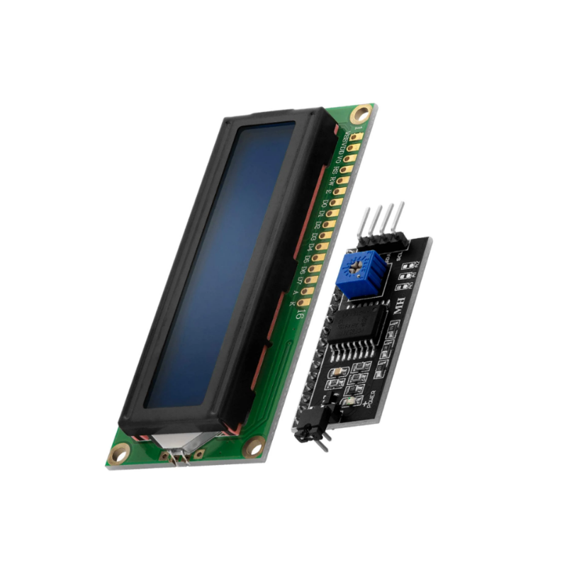 IIC/I2C Modüllü 2x16 Mavi LCD Ekran Lehimli