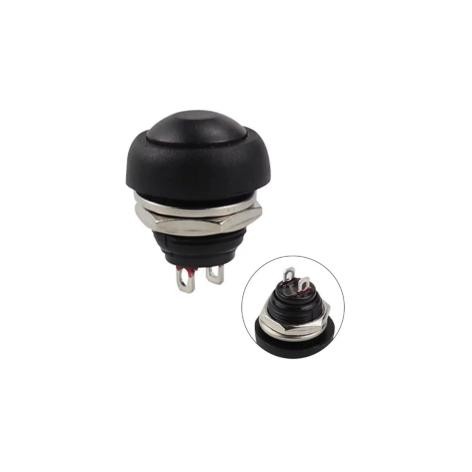 IC-184 Siyah Plastik Push Buton 12mm