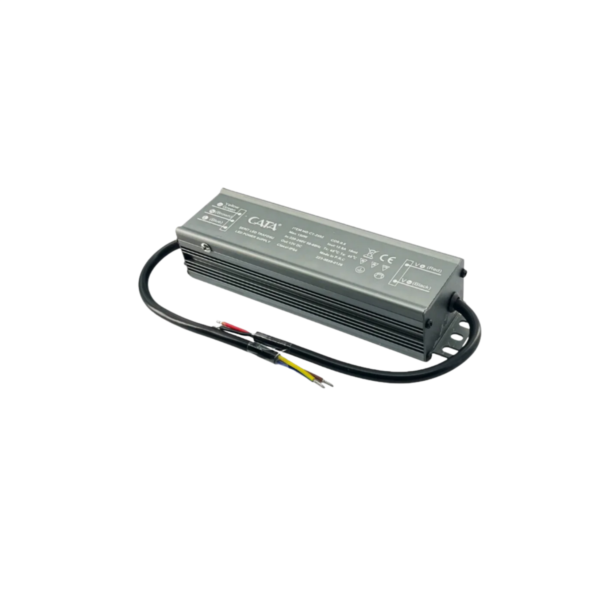 Cata CT-2592 Dış Mekan 12.5A Şerit LED Trafosu 12V 150W